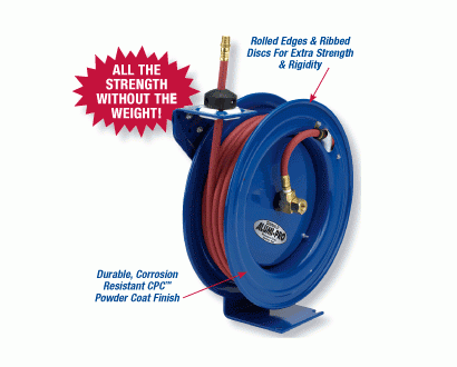 Coxreels Dual Spring Driven Air Hose Reel - 3/8 x 50 - Hose Included